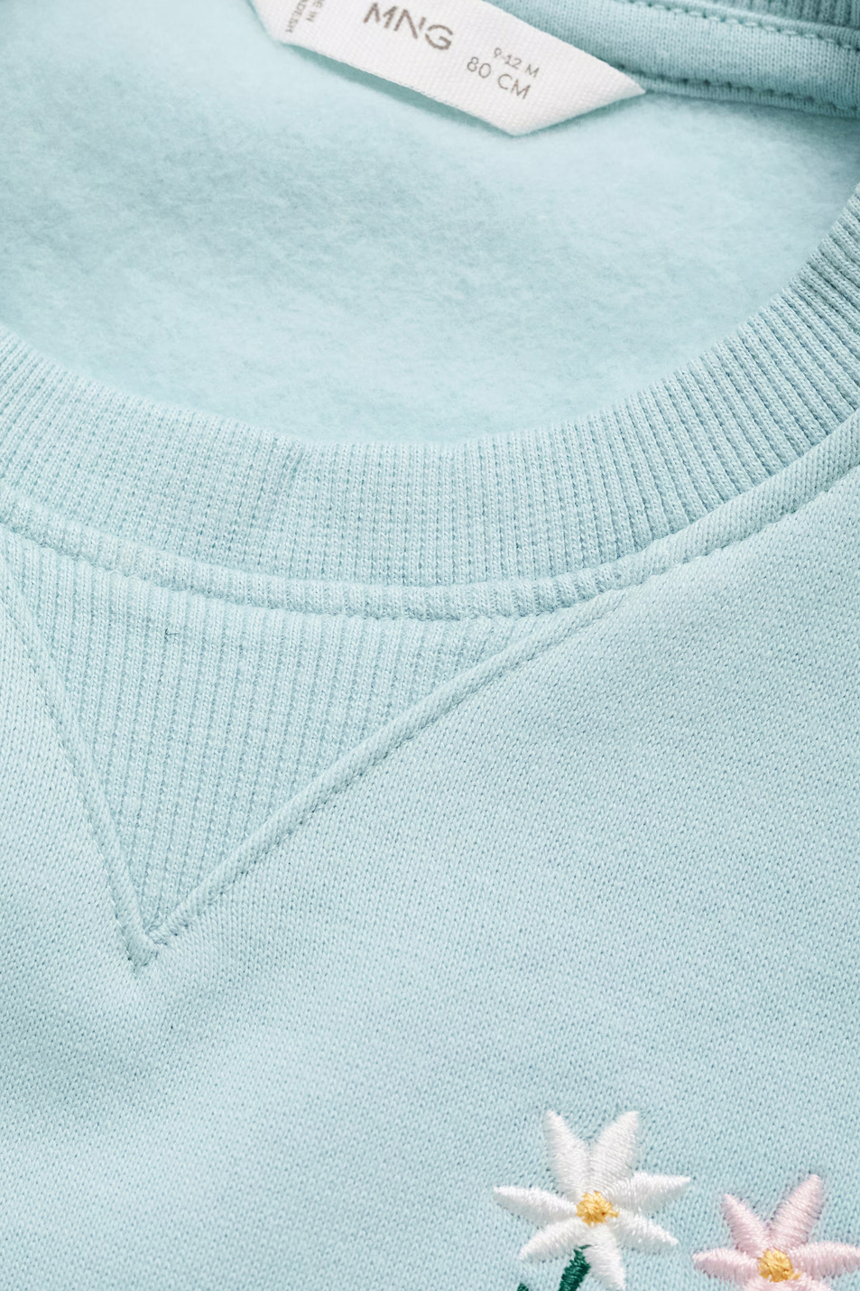 Девочкам Mango Kids Свитшот AGUA с цветочной вышивкой (цвет ), артикул 77017698 | Фото 5