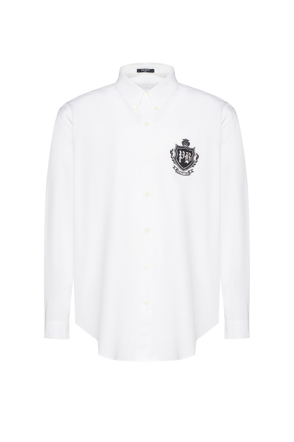 Рубашка из эластичного хлопка|Основной цвет:Белый Мужской Balmain Рубашка из эластичного хлопка (цвет ), артикул FH0HS496CF43 | Фото 1