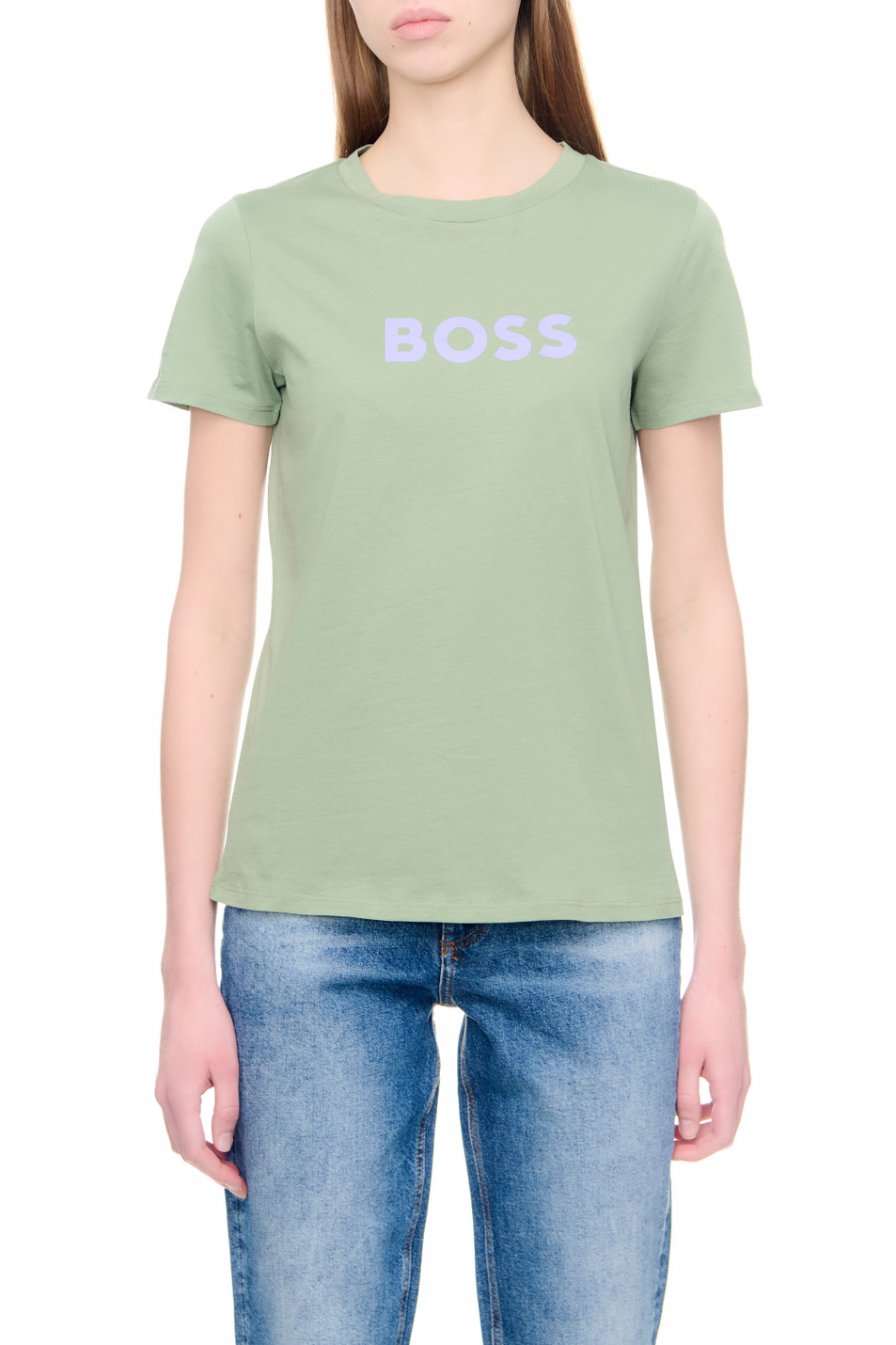 Женский BOSS Футболка из натурального хлопка (цвет ), артикул 50468356 | Фото 4