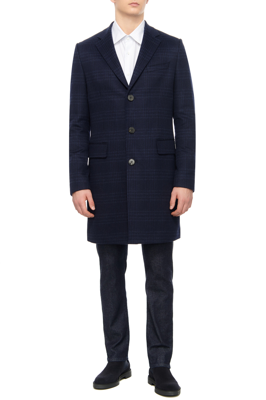 Пальто из шерсти и кашемира|Основной цвет:Синий|Артикул:50502349 | Фото 1