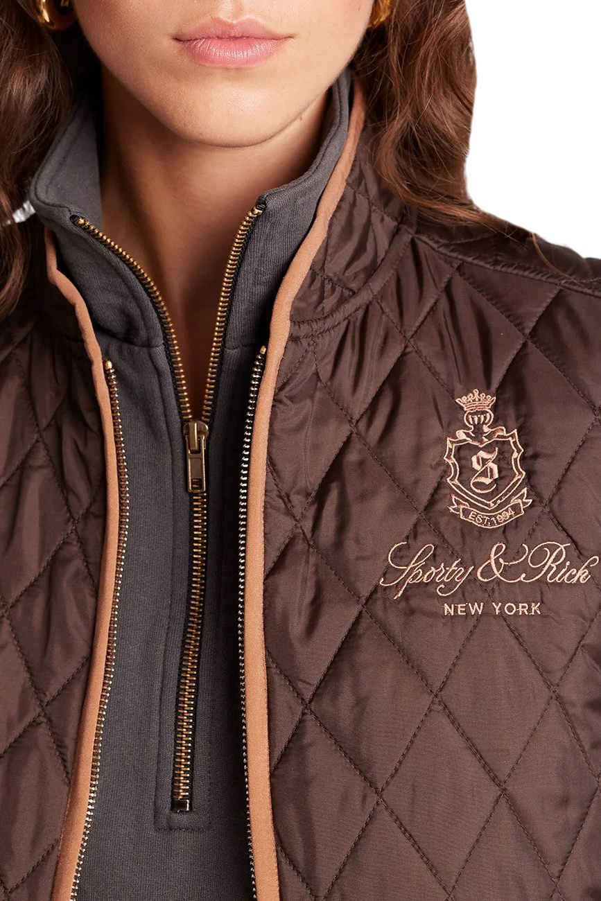 Женский Sporty & Rich Жилет стеганый (цвет ), артикул JA008512205BR03 | Фото 5