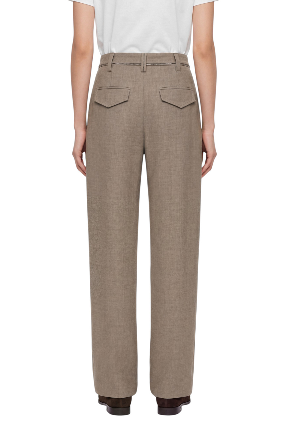 Женский Brunello Cucinelli Брюки из чистой шерсти (цвет ), артикул MG550P9026 | Фото 5