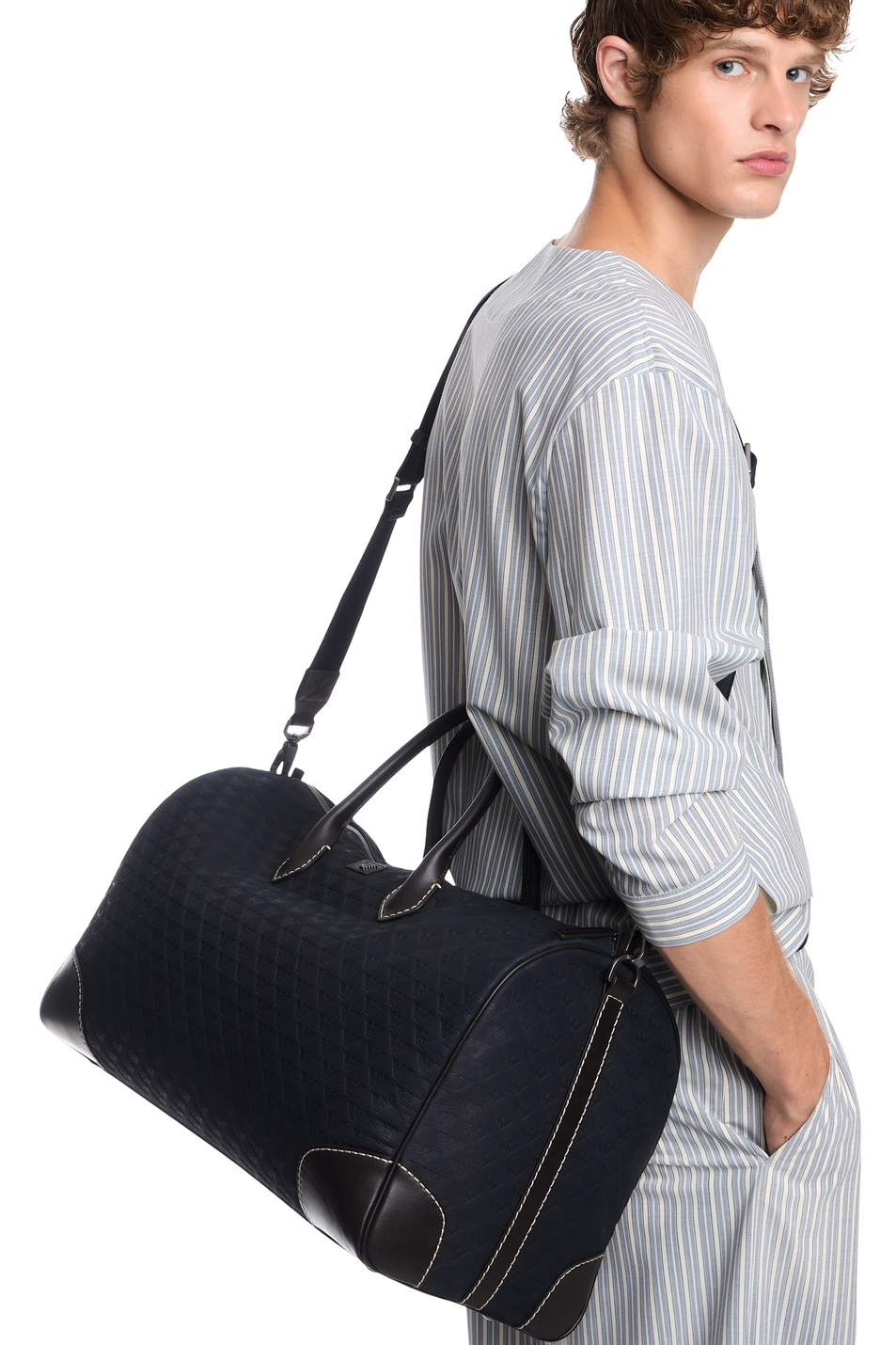 Мужской Emporio Armani Сумка дорожная с кожаными вставками (цвет ), артикул EM002131-AF29023 | Фото 7
