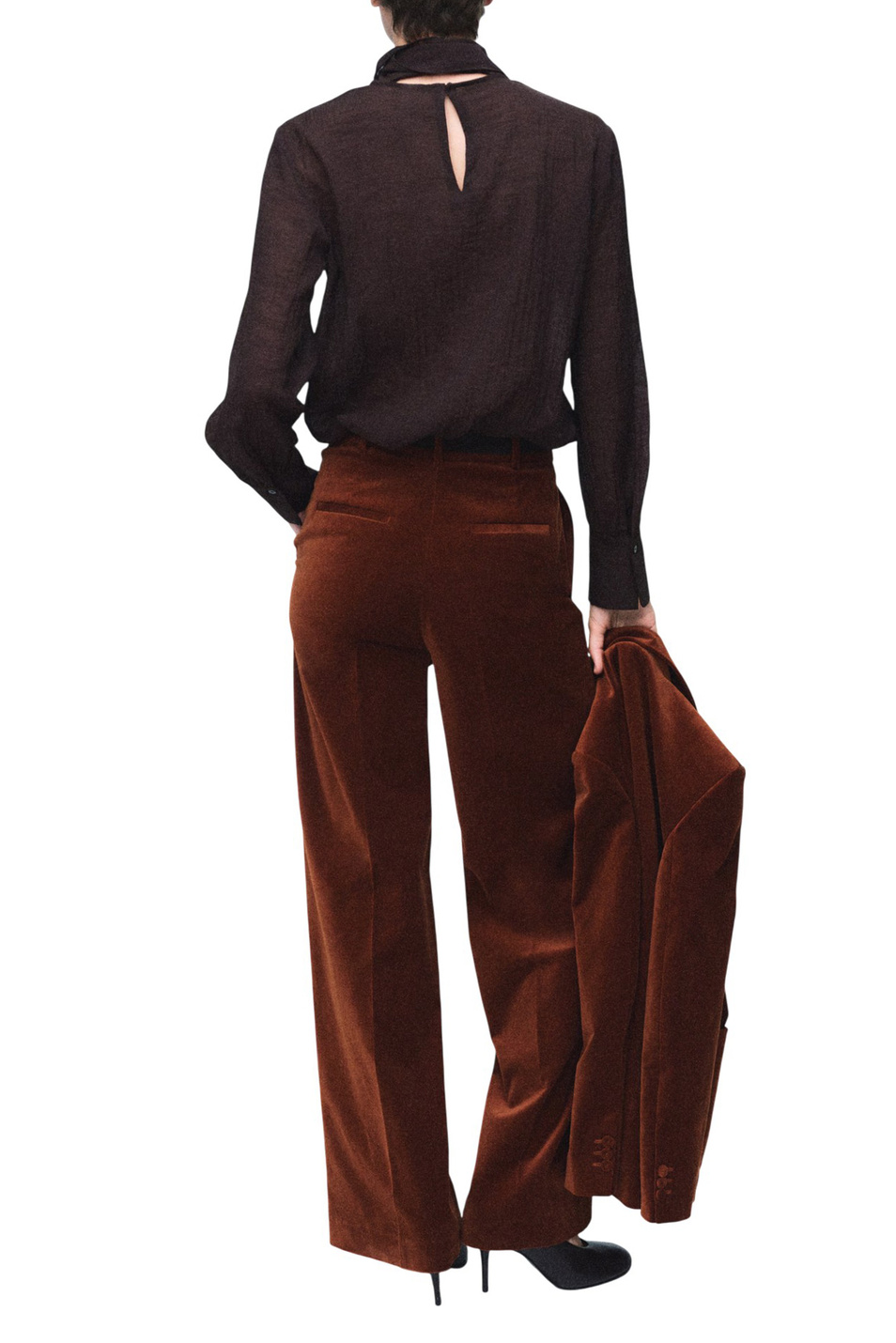 Женский Mango Брюки VELVETON бархатные (цвет ), артикул 17078285 | Фото 4