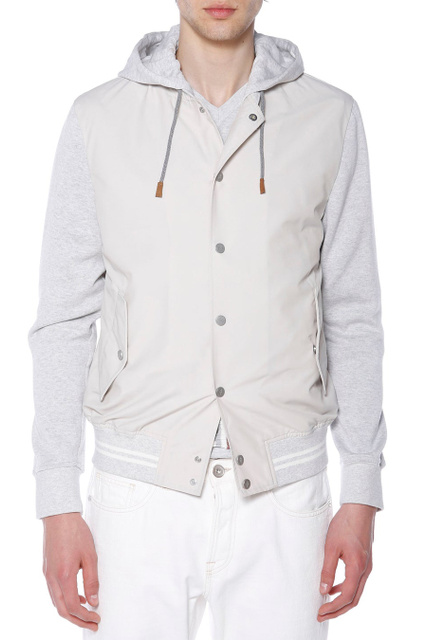 Куртка из нейлона и флиса|Основной цвет:Серый|Артикул:E75GBTE18-TES0E144 | Фото 1