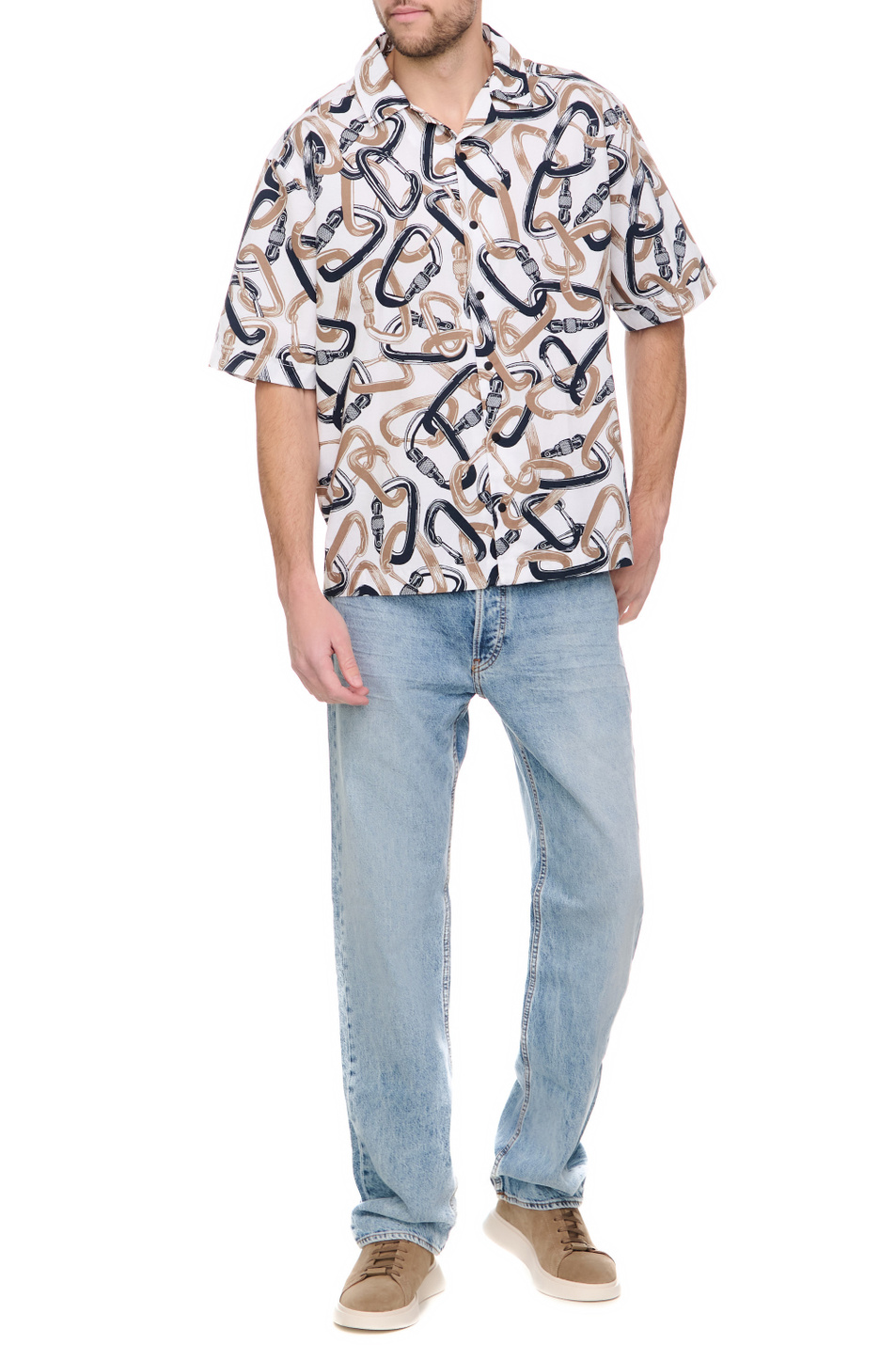 Мужской BOSS Рубашка из эластичного хлопка с принтом (цвет ), артикул 50488057 | Фото 2