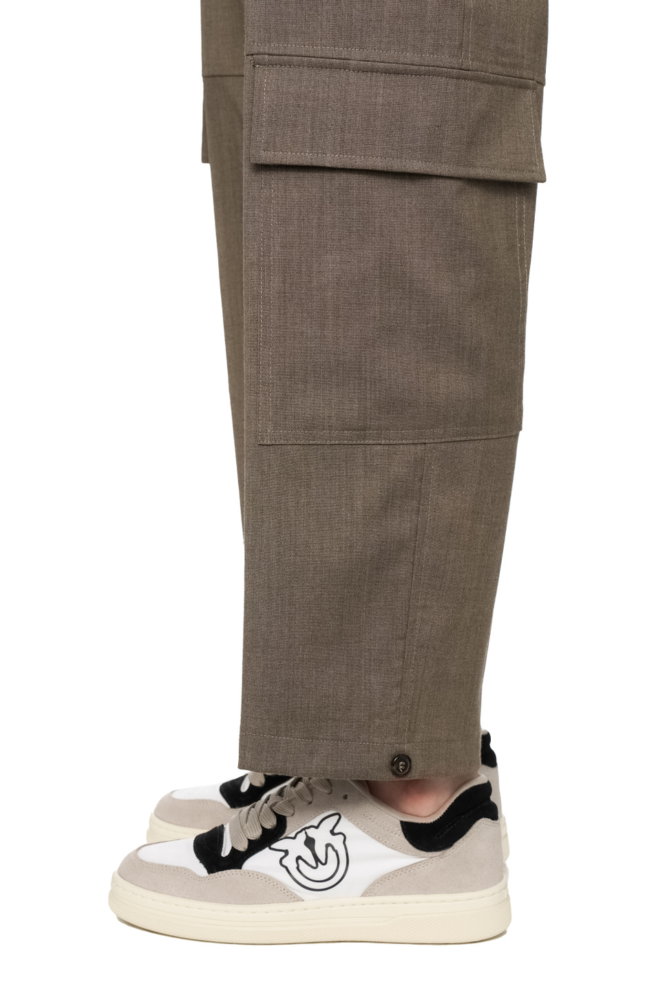 Женский Pinko Брюки из шерсти и хлопка (цвет коричневый), артикул 104701A2BQ | Фото 7