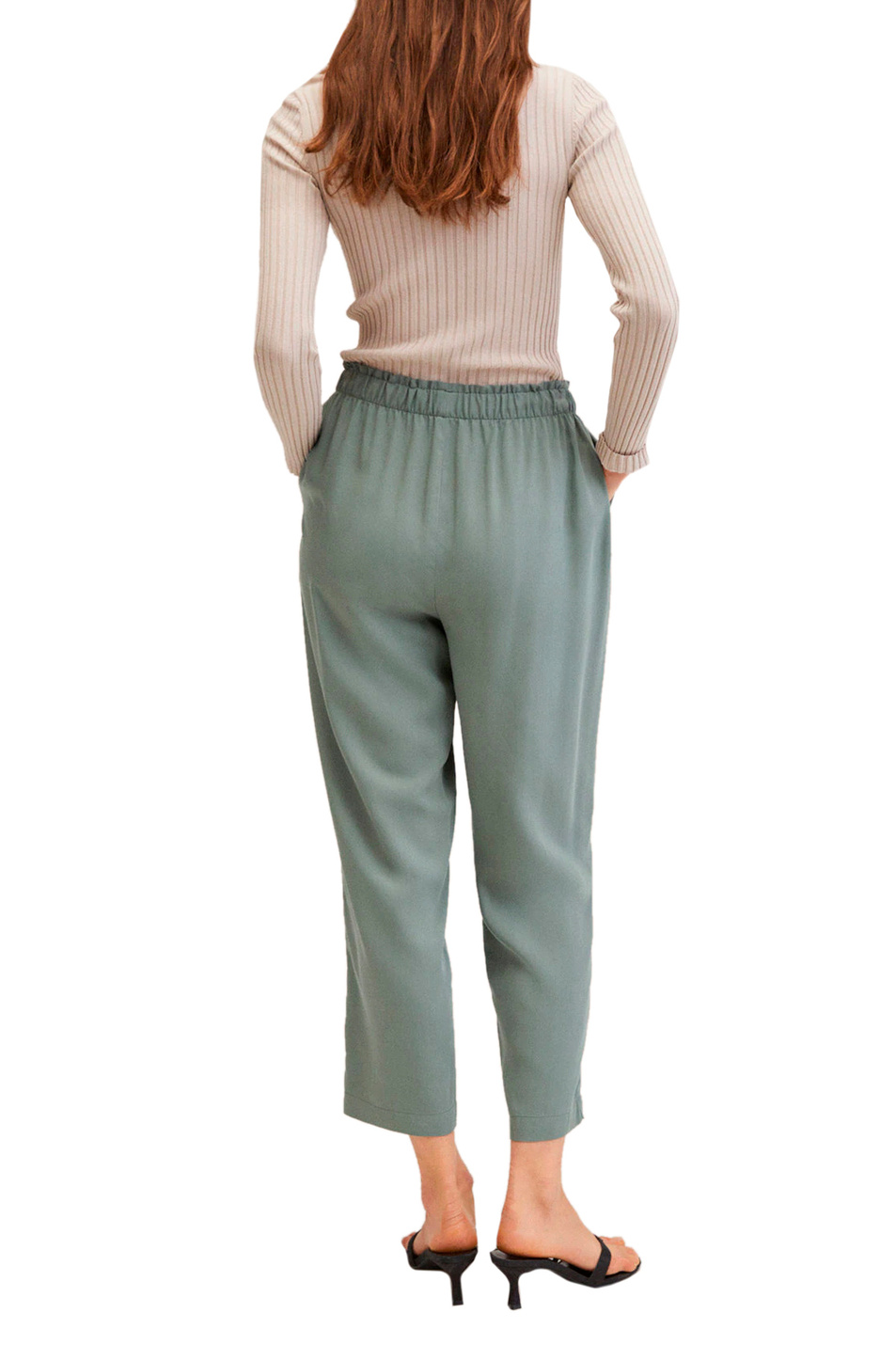 Женский Mango Укороченные брюки FLUIDO с эластичным поясом (цвет ), артикул 27024756 | Фото 4