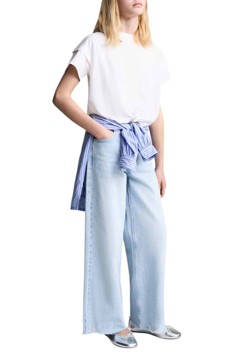 Девочкам Mango Kids Футболка SAILOR из хлопка (цвет ), артикул 87033276 | Фото 3