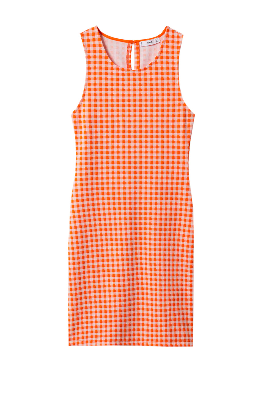 Платье LONIS в клетку|Основной цвет:Оранжевый|Артикул:27067743 | Фото 1