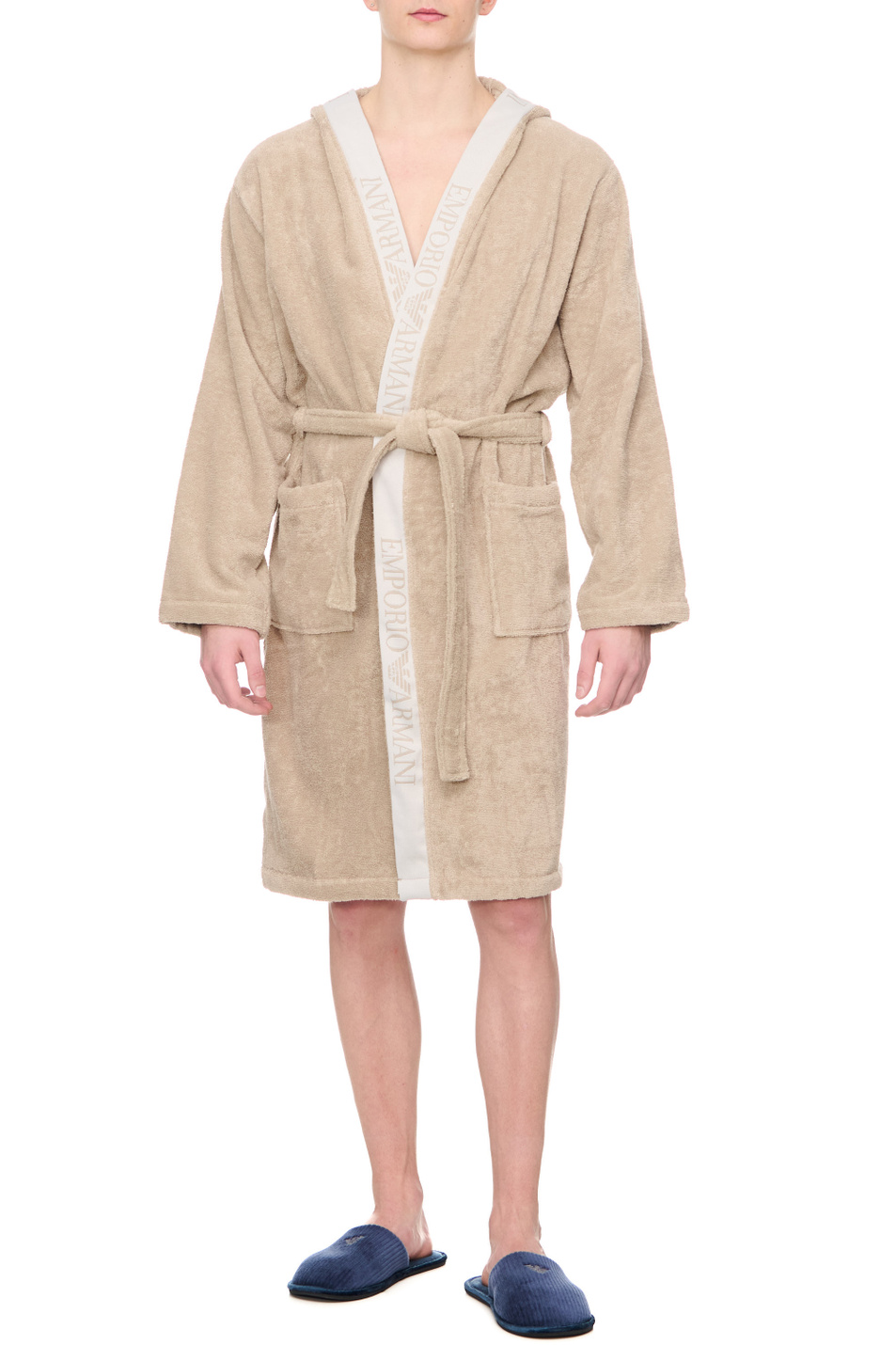 Unisex Emporio Armani Халат из смесового хлопка с логотипом (цвет ), артикул 231778-3R447 | Фото 1