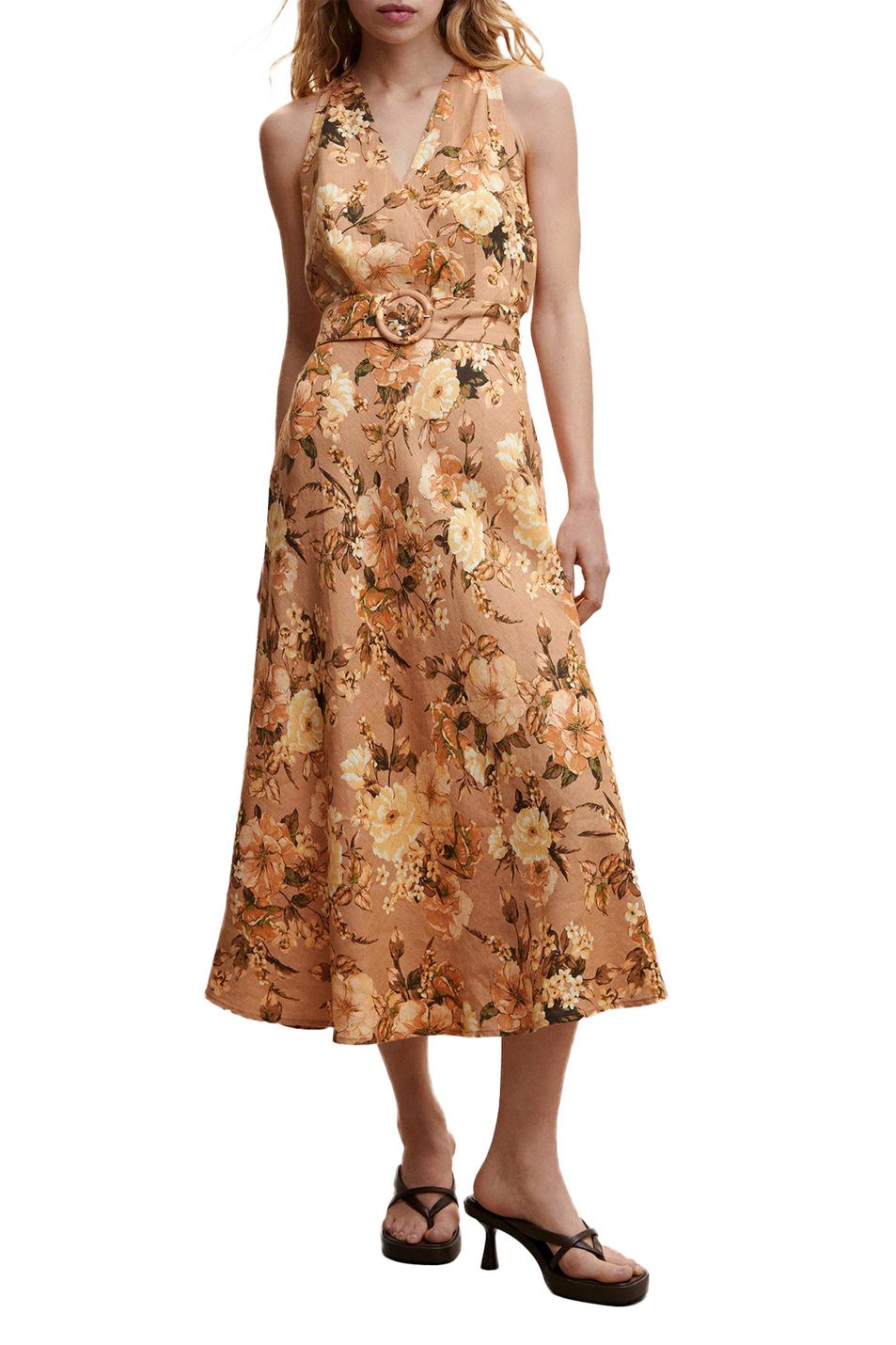 Женский Mango Платье AMALFI из чистого льна с цветочным принтом (цвет ), артикул 47007111 | Фото 2