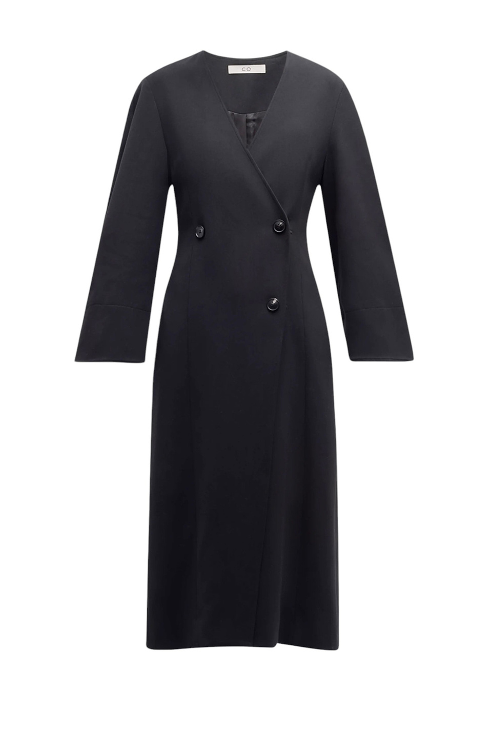 Платье DOUBLE BREASTED из эластичной вискозы|Основной цвет:Черный Женский CO Платье DOUBLE BREASTED из эластичной вискозы (цвет ), артикул 4426CVSS-F24 | Фото 1