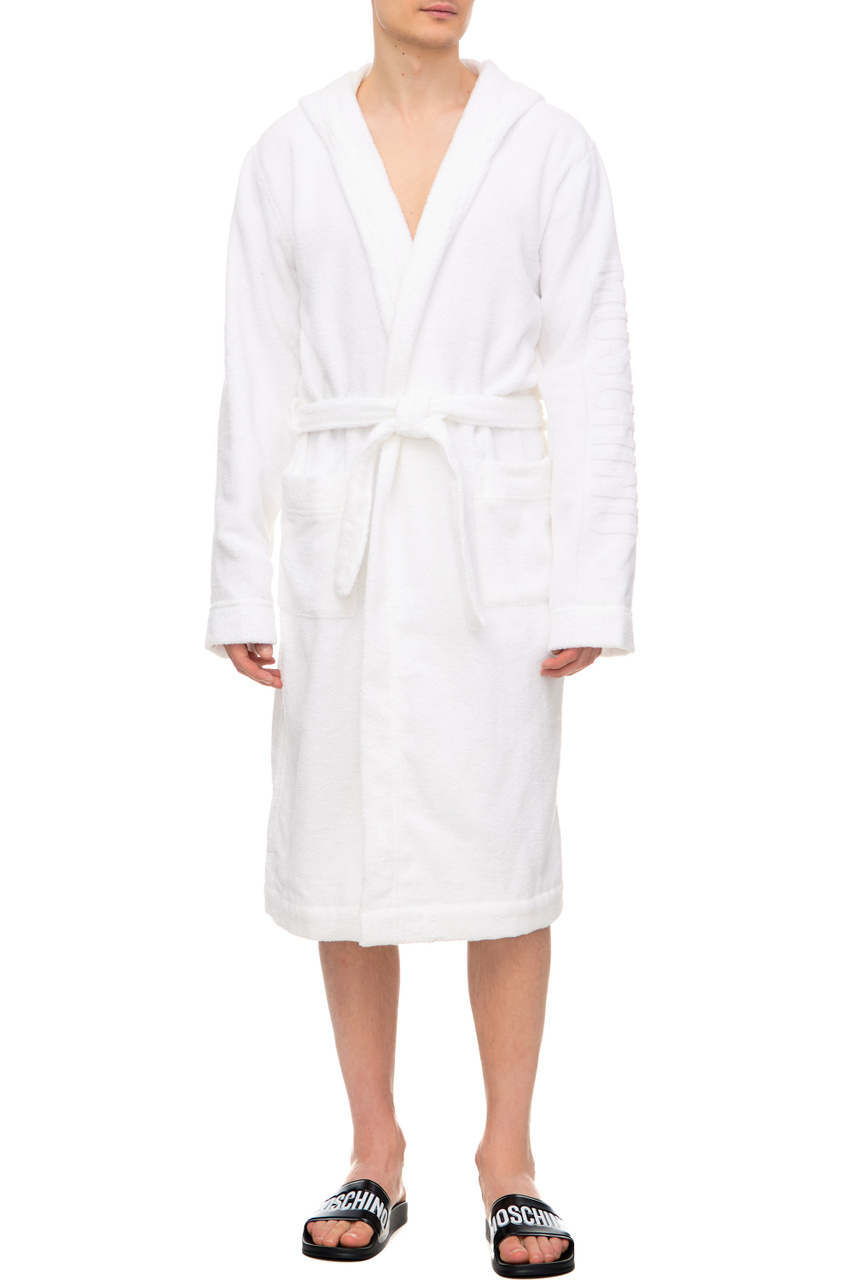 Махровый халат с поясом|Основной цвет:Белый|Артикул:A7308-8143 | Фото 1