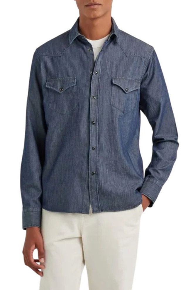 Мужской Canali Рубашка из хлопка и льна (цвет ), артикул CSL7066GJ03742 | Фото 3