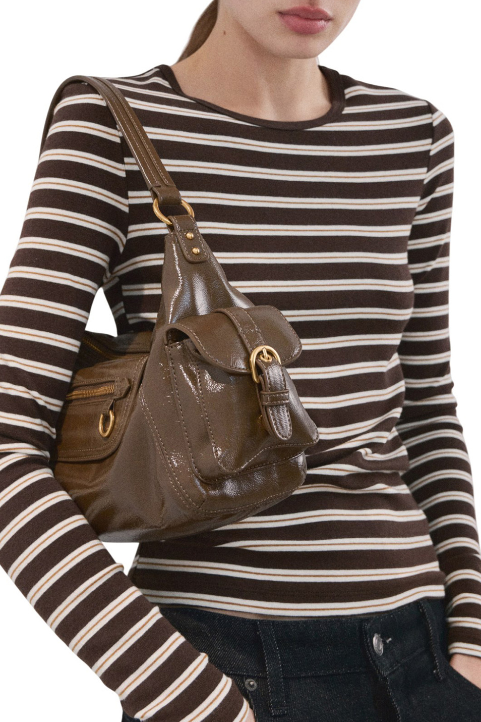 Женский Mango Лонгслив PAUL в полоску (цвет ), артикул 27034095 | Фото 3