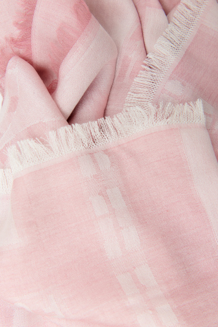 Платок из модала с добавлением шелка и кашемира|Основной цвет:Розовый|Артикул:WT00025 | Фото 2