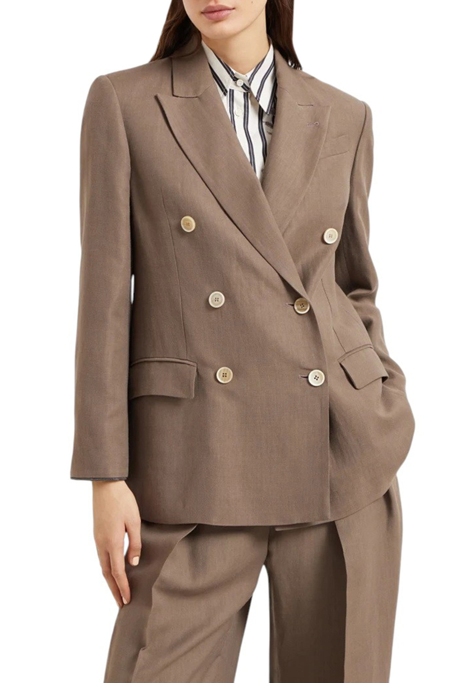 Женский Brunello Cucinelli Пиджак из вискозы и льна (цвет ), артикул MH1267040 | Фото 4