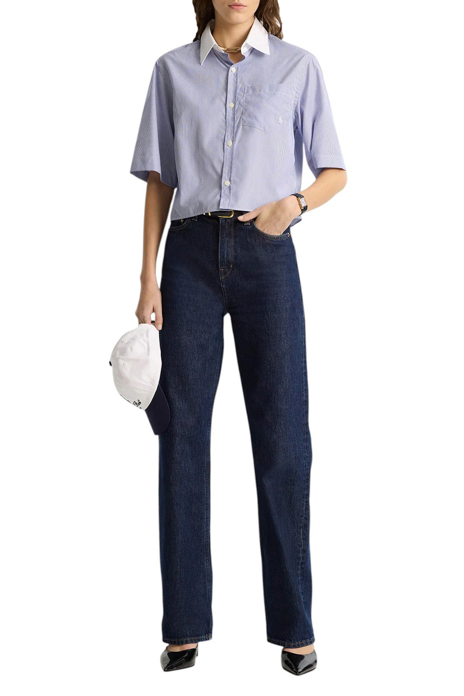 Женский Sporty & Rich Рубашка из укороченная (цвет ), артикул SI018606302ST02 | Фото 2