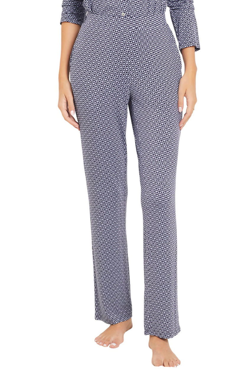 Пижамные брюки VIKENTIA с принтом|Основной цвет:Синий|Артикул:6542658 | Фото 1