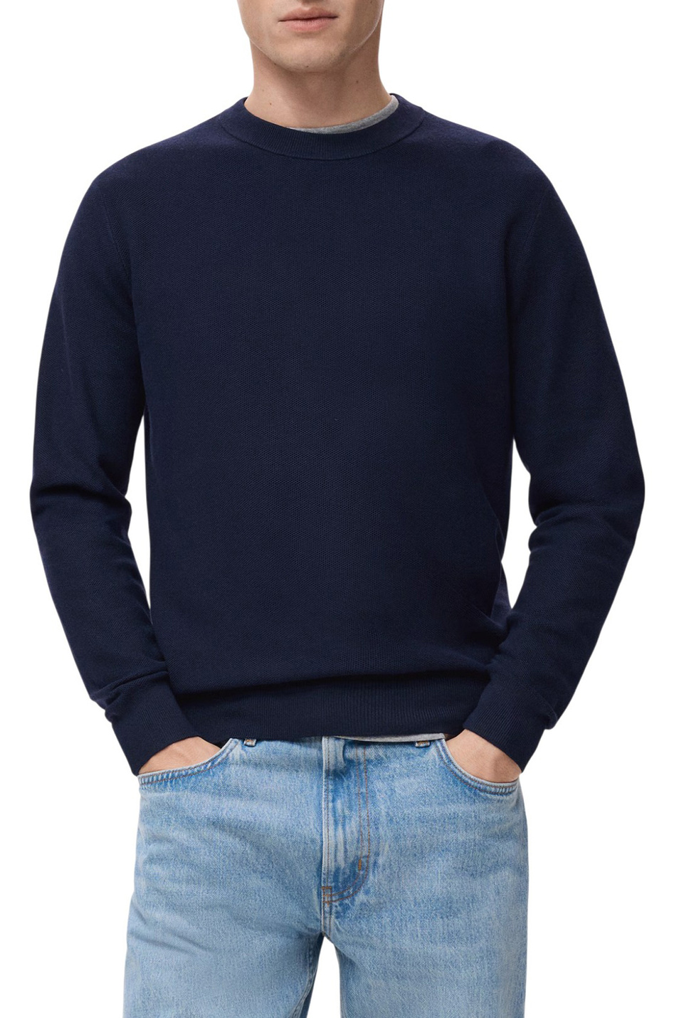 Мужской Mango Man Джемпер TEN однотонный (цвет ), артикул 27041281 | Фото 3