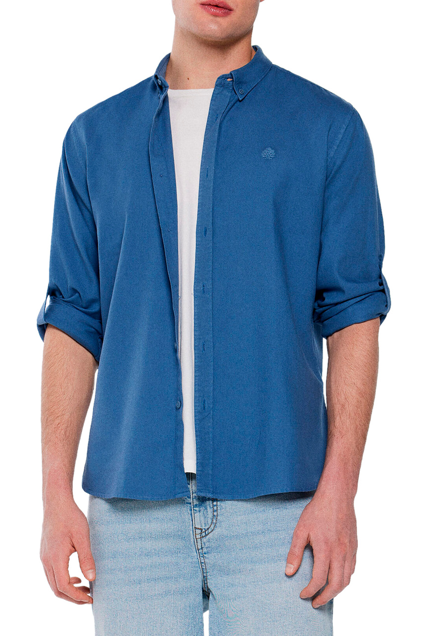 Рубашка из натурального хлопка|Основной цвет:Синий|Артикул:0277473 | Фото 1