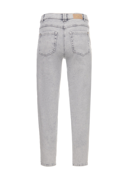 Укороченные джинсы из смесового хлопка|Основной цвет:Серый|Артикул:822022-66908-Mom Fit | Фото 2
