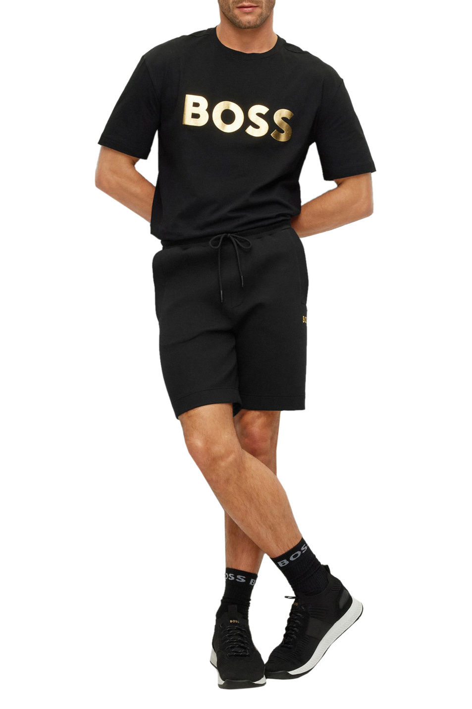 Мужской BOSS Шорты на кулиске с вышитым логотипом (цвет ), артикул 50482912 | Фото 2