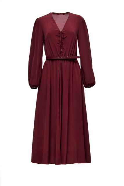 Платье CAMPO из чистого шелкового крепдешина|Основной цвет:Бордовый|Артикул:62260229 | Фото 1