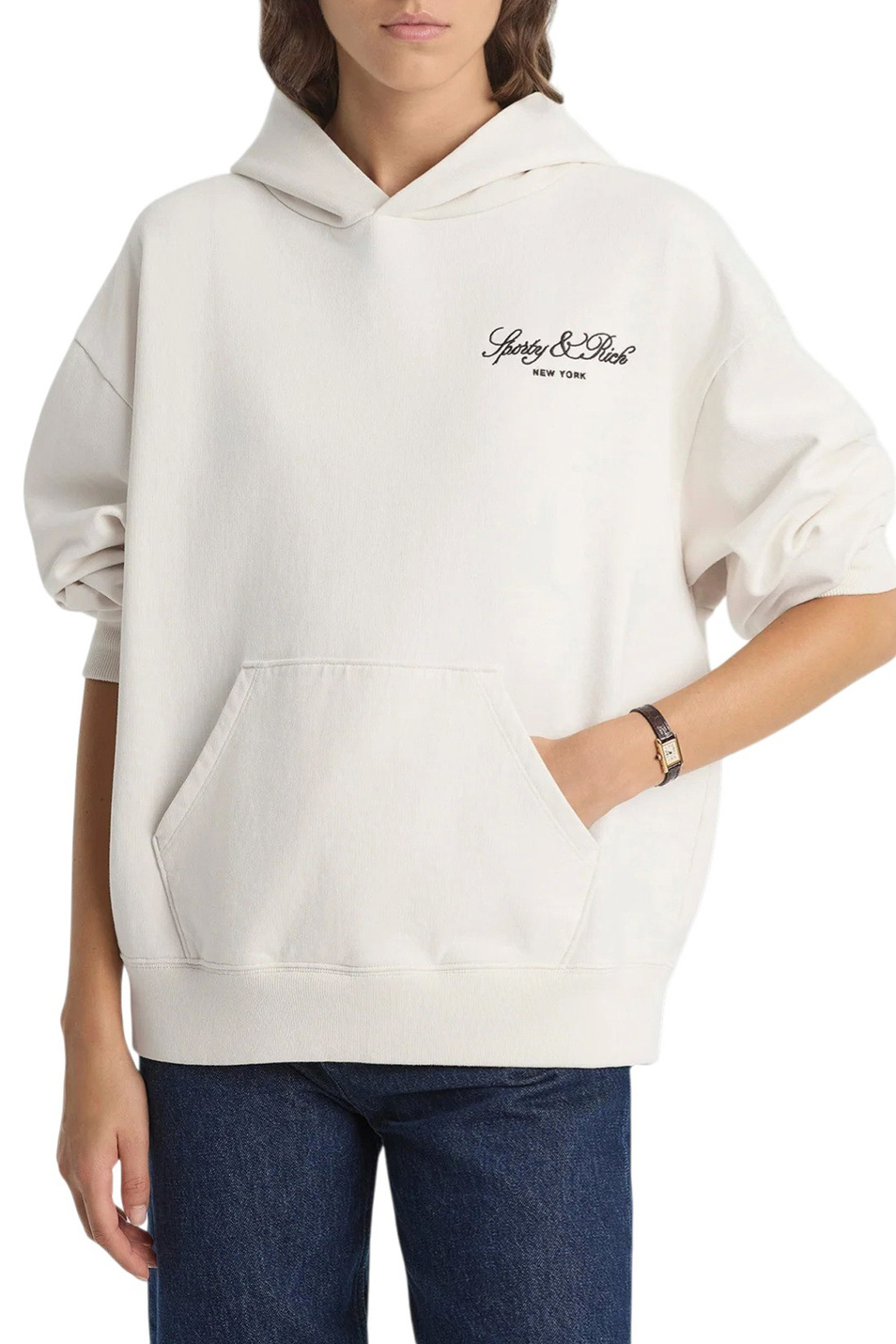 Женский Sporty & Rich Худи Vendome Script из хлопка (цвет ), артикул ST09165232WH37 | Фото 3
