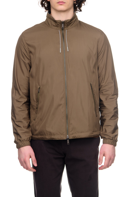 Легкая куртка с воротником-стойкой|Основной цвет:Коричневый|Артикул:UBT33A5-7124B-414-R | Фото 1