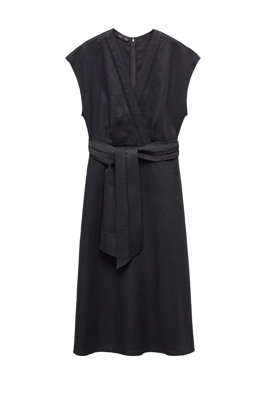 Платье NANDA из чистого льна|Основной цвет:Черный|Артикул:67057111 | Фото 1