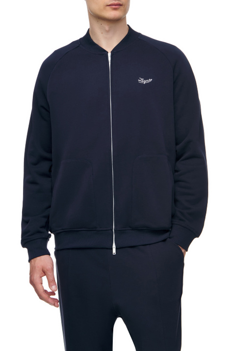 Zegna Толстовка на молнии с вышитым лого ( цвет), артикул N6MG91260 | Фото 1