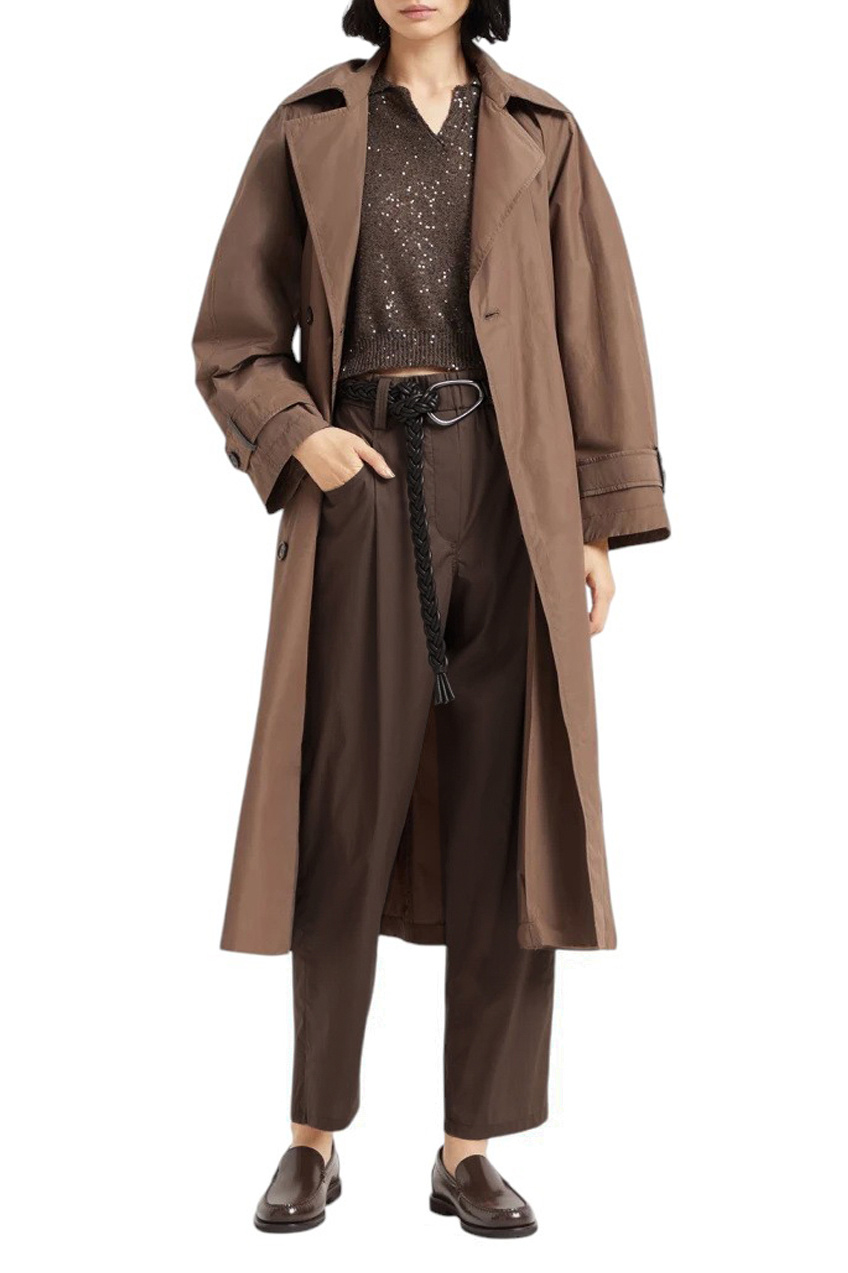 Женский Brunello Cucinelli Брюки из чистого хлопка (цвет ), артикул M0H93P8907 | Фото 3