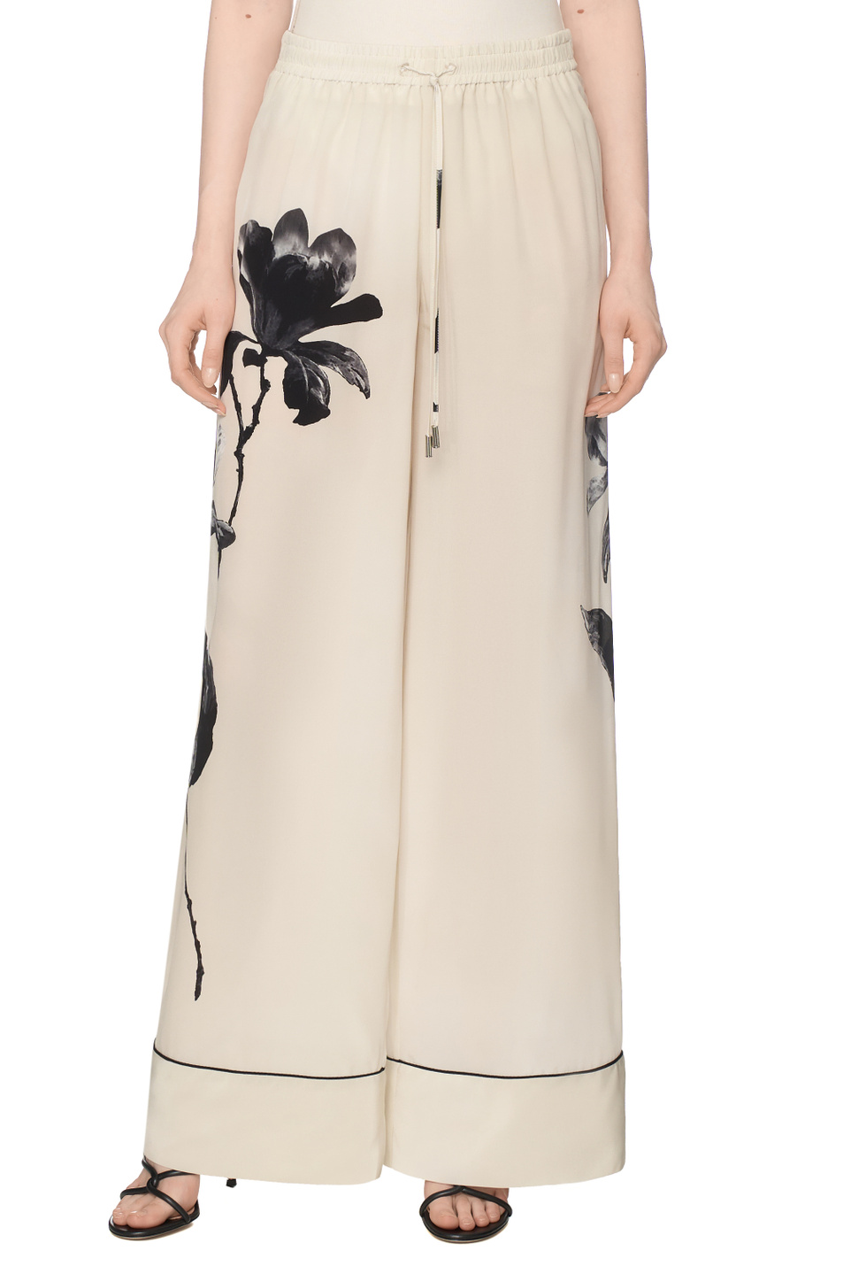 Женский ERMANNO SCERVINO Брюки из шелка с принтом (цвет ), артикул D482P371YBQ | Фото 4