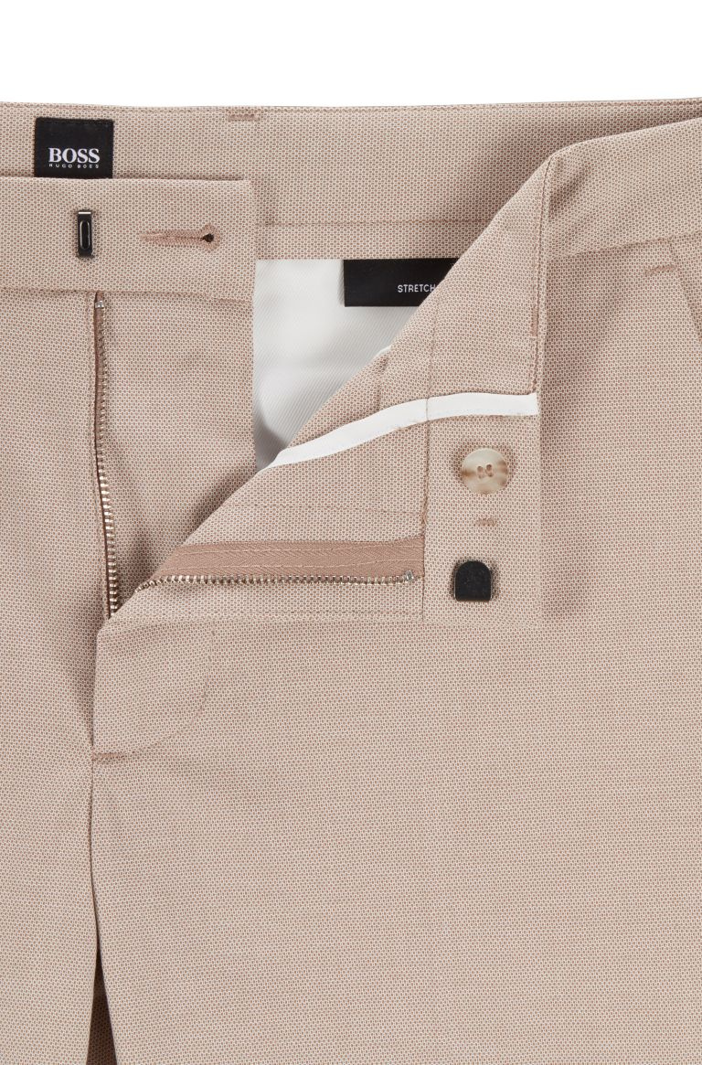 BOSS Облегающие брюки чинос Kaito с микро-рисунком из двухцветного эластичного хлопка (цвет ), артикул 50448724 | Фото 2