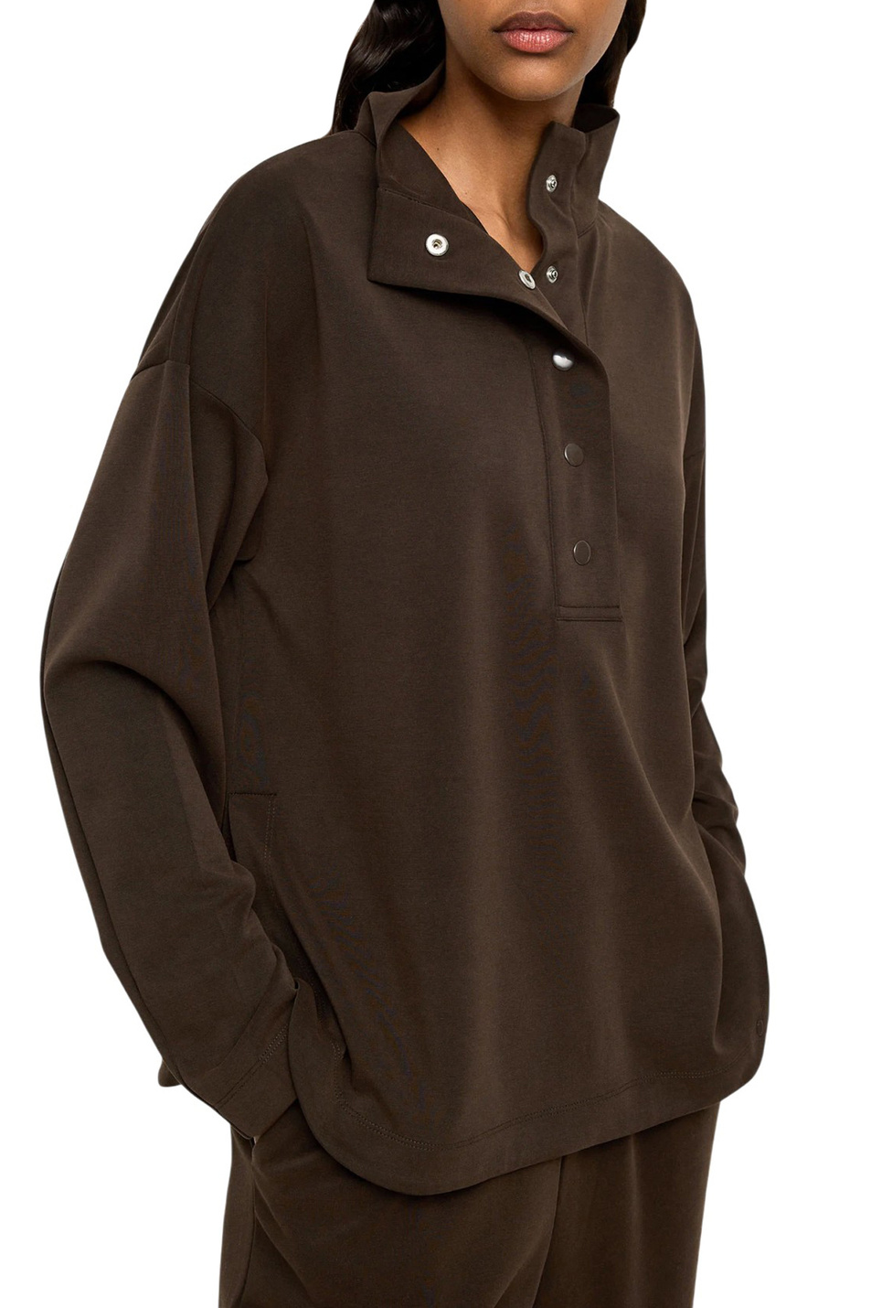 Толстовка однотонная|Основной цвет:Коричневый Женский Parfois Толстовка однотонная (цвет ), артикул 239493 | Фото 3