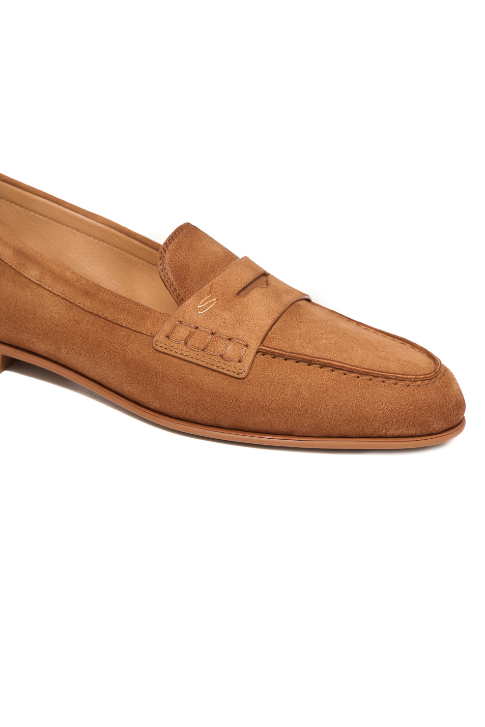 Женский Santoni Лоферы VIBE из натуральной замши (цвет ), артикул WUVD72025GOMSAEAC40 | Фото 5