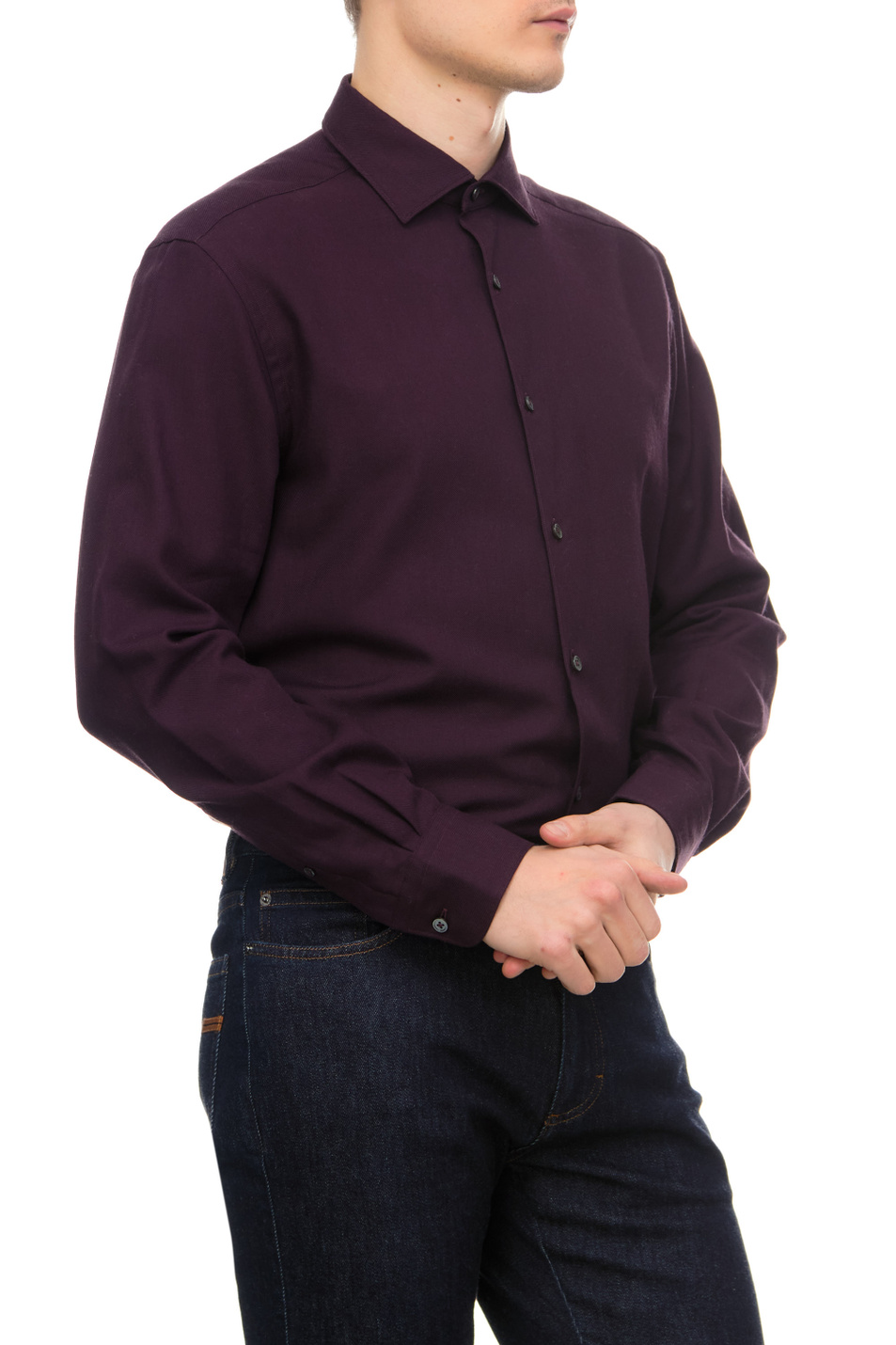 Мужской Zegna Рубашка из хлопка с добавлением кашемира (цвет ), артикул UAX44-SRF5-408 | Фото 3