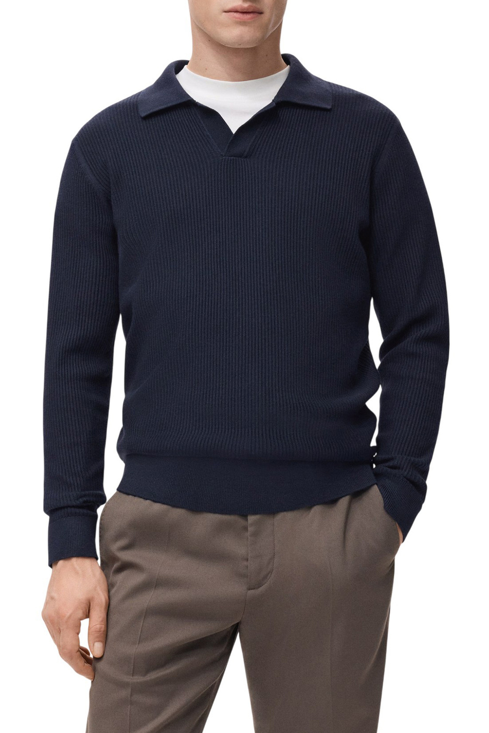 Мужской Mango Man Джемпер-поло ANTIGUAS из смесового хлопка (цвет ), артикул 27051282 | Фото 3