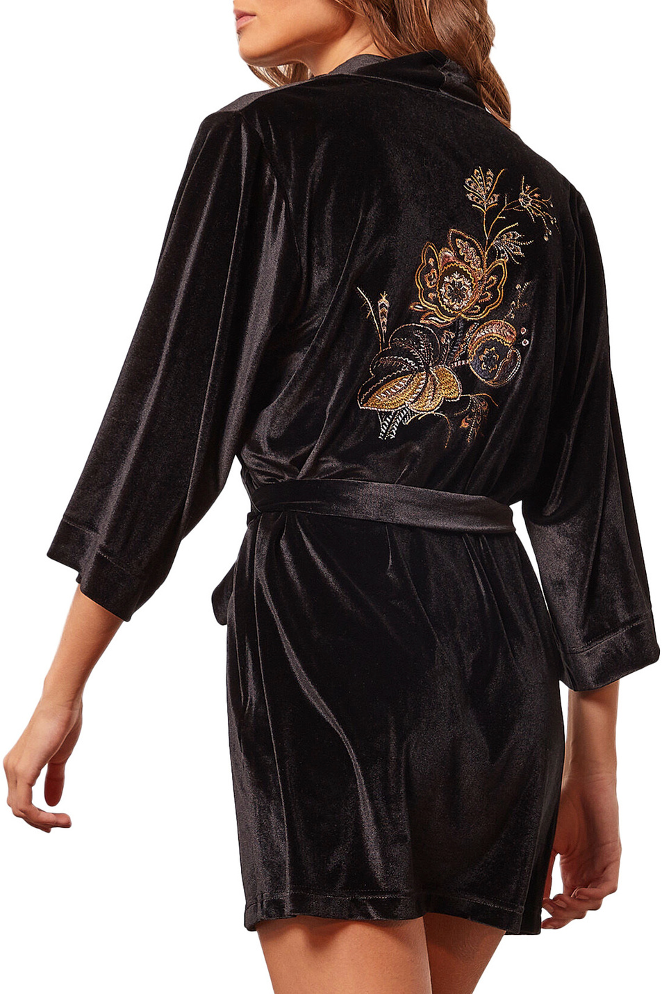 Etam Бархатный халат NOMAD с вышивкой (цвет ), артикул 6529996 | Фото 2