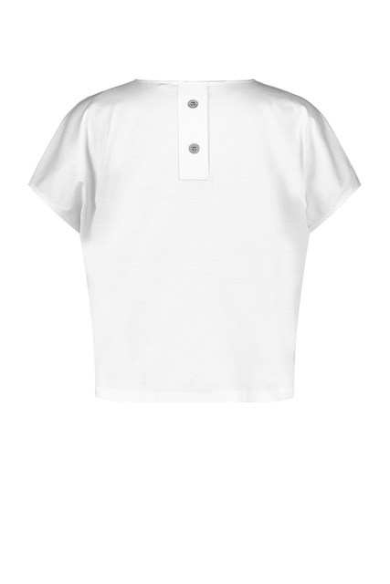 Однотонная футболка из натурального хлопка|Основной цвет:Белый|Артикул:170231-35033 | Фото 2