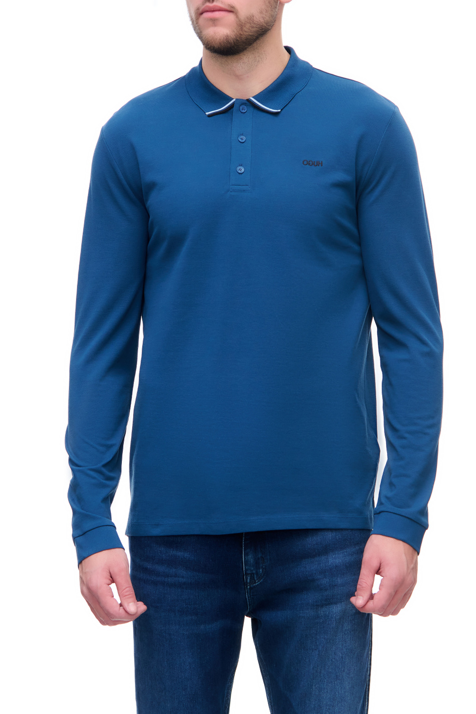 HUGO Рубашка поло из натурального хлопка с длинными рукавами (цвет ), артикул 50447957 | Фото 1