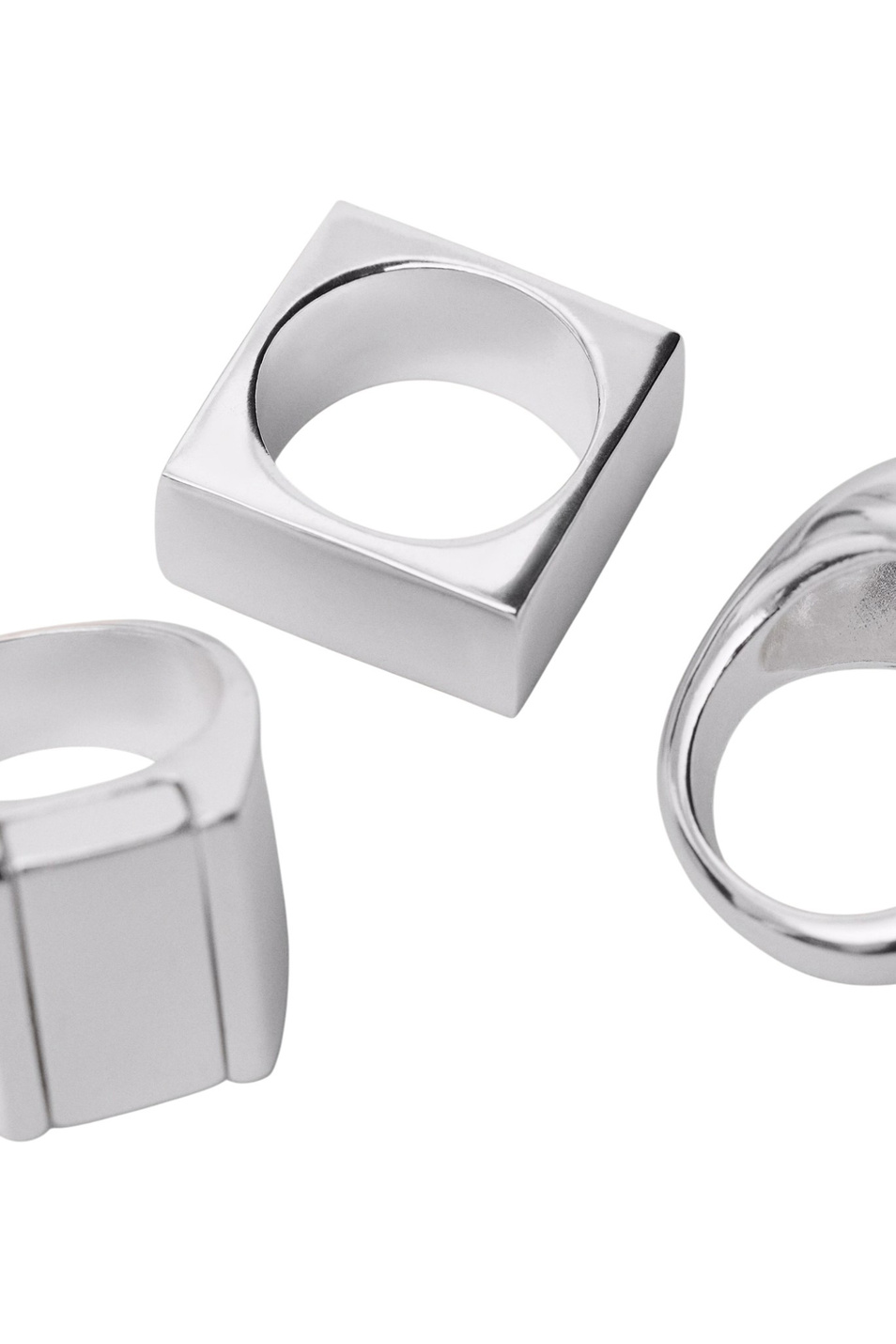 Женский Mango Кольцо SQUARE в комплекте из 3 шт (цвет ), артикул 27094443 | Фото 2