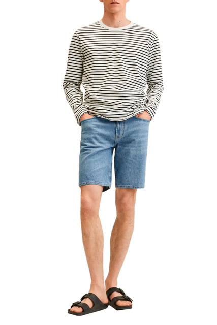 Джинсовые шорты-бермуды JAROD прямого кроя|Основной цвет:Синий|Артикул:27017739 | Фото 2