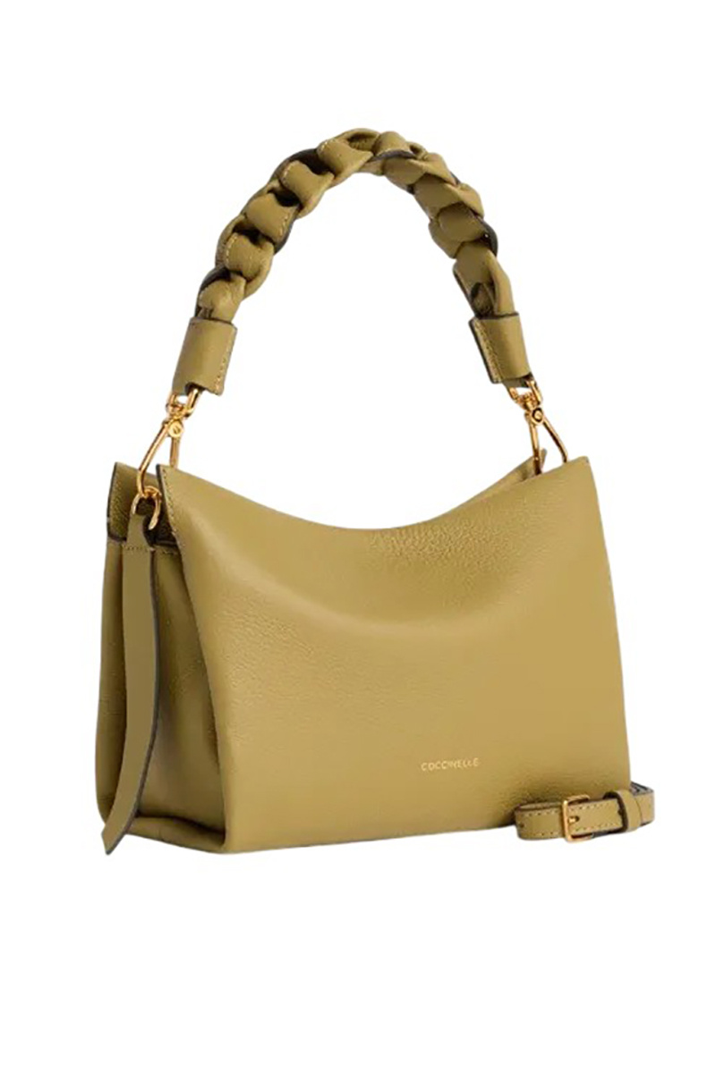 Сумка BOHEME GRANA DOUBLE из натуральной кожи с плетеной ручкой|Основной цвет:Бежевый Женский Coccinelle Сумка BOHEME GRANA DOUBLE из натуральной кожи с плетеной ручкой (цвет ), артикул E1M50580101 | Фото 2