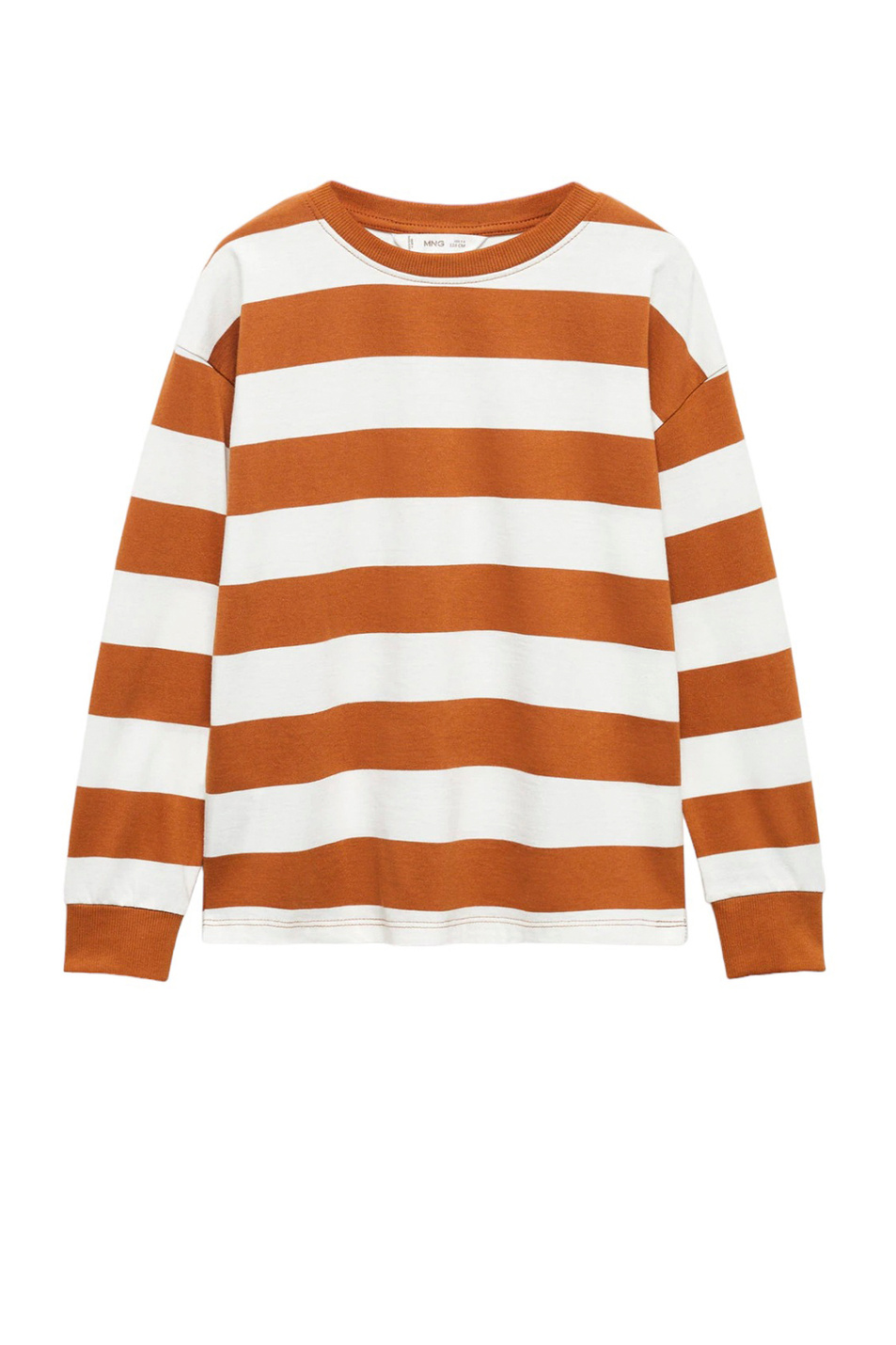 Мальчикам Mango Kids Лонгслив PAUL1 из натурального хлопка в полоску (цвет ), артикул 57013264 | Фото 1