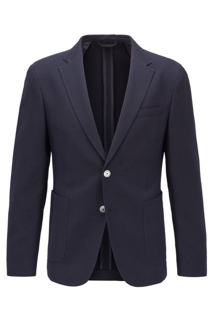 Пиджак из смесовой шерсти|Основной цвет:Синий|Артикул:50427213 | Фото 2