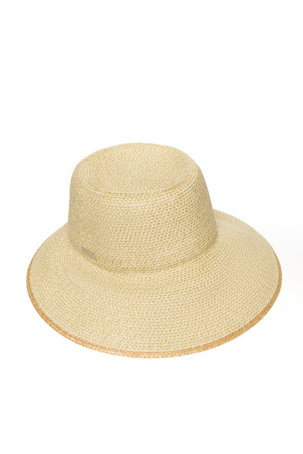 Шляпа с асимметричными полями|Основной цвет:Бежевый|Артикул:055009-00000 | Фото 2