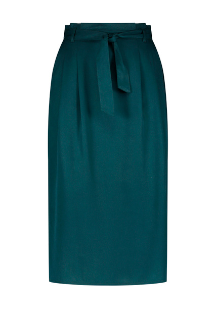 Однотонная юбка с поясом|Основной цвет:Зеленый|Артикул:610107-66220 | Фото 1